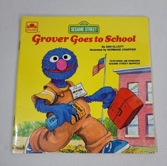 Vtg 1983 Grover Goes To School Book And Read Along Cassette Tape - Picture 4 of 15